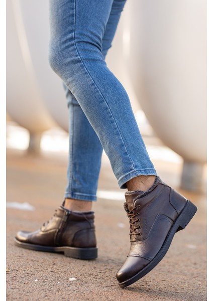 Erkek Deri Içi Kürklü Fermuarlı Kışlık Bot indirimleri