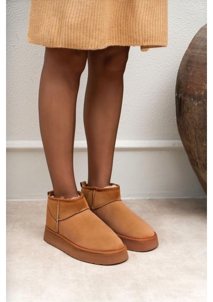 Kalın Tabanlı Içi Tüylü Mini Kadın Bot fiyatları