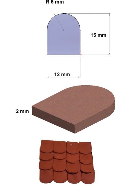 Minyatür 1/16 Ölçekli Düz Çatı Kiremit Silikon Kalıbı fiyatları