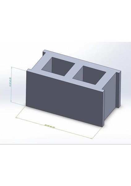 Minyatür Büyük Boy Iki Delikli Bims Tuğla Silikon Kalıp (3*1,5*1,5cm) modelleri