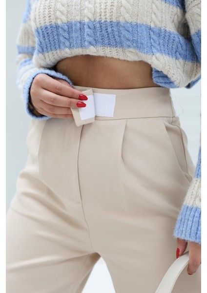 Yüksek Bel Cırt Detaylı Palazzo Pantolon fiyatları