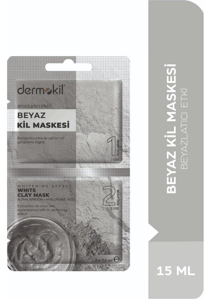 Beyazlatıcı Etkili Beyaz Kil Maskesi 15 ml