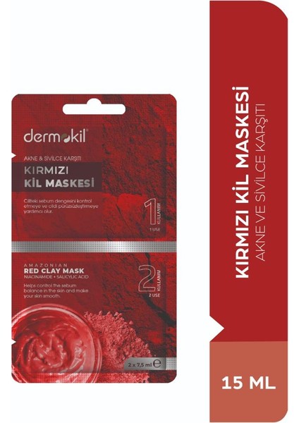 Akne ve Sivilce Karşıtı Kırmızı Kil Maskesi 15 ml