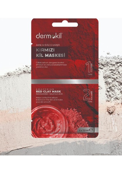 Akne ve Sivilce Karşıtı Kırmızı Kil Maskesi 15 ml