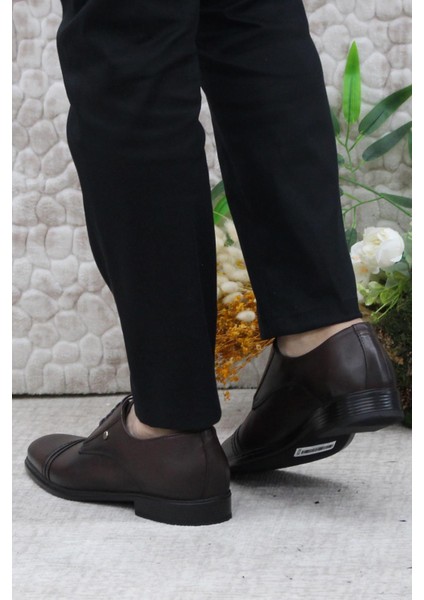 420201 Kahve Iç Ve Dış Deri Kauçuk Taban Erkek Ayakkabı fırsatları