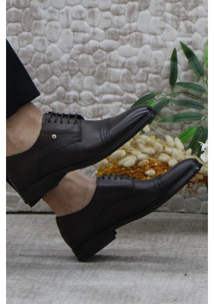 420201 Kahve Iç Ve Dış Deri Kauçuk Taban Erkek Ayakkabı indirimleri