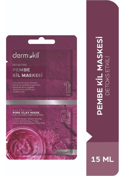 Detoks Etkili Pembe Kil Maske 15 ml