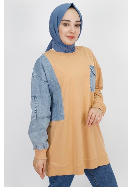 3163 Kot Cep Detaylı 2 Ip Sweatshirt modelleri