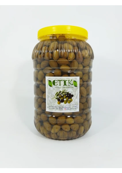 ETİK YERLİ ÜRÜNLER Çekiçke (Eğri Çekirdek) Cinsi Küçük Boy Kırma Tatlanmış Zeytin 3 Kg Eski Sezon Ürünü