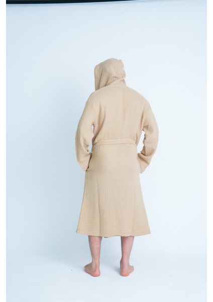 Kapüşonlu Unisex 4 Katlı Müslin Bornoz/sabahlık indirimleri