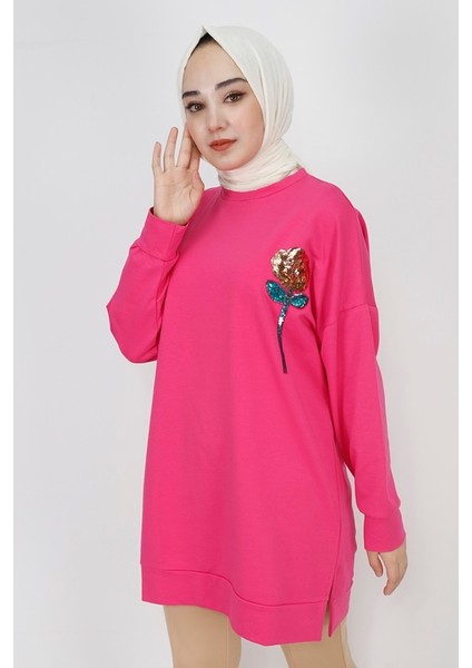 6972 2 Ip Pul Işleme Detaylı Sweatshirt