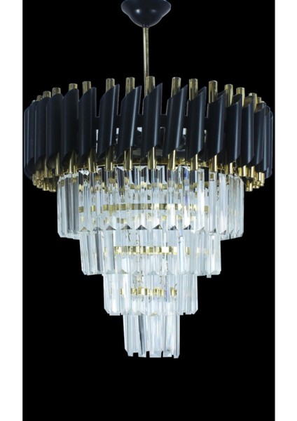 Zamira 45 Cm'lik Gold Kristal Taşlı Lüx Avize 4'lü (Black Gold) modelleri