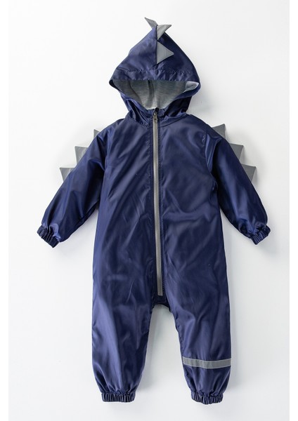 Cepli Sevimli Ejderhalar Pamuk Astarlı Kapüşonlu Çocuk Yağmurluk Tulum Mont