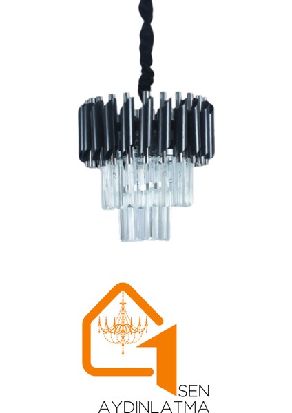 Bola Siyah 30X30 Cm'lik Kristal Taşlı Lüks Avize - Yatak Odası - Salon - Mutfak - Hol fırsatları