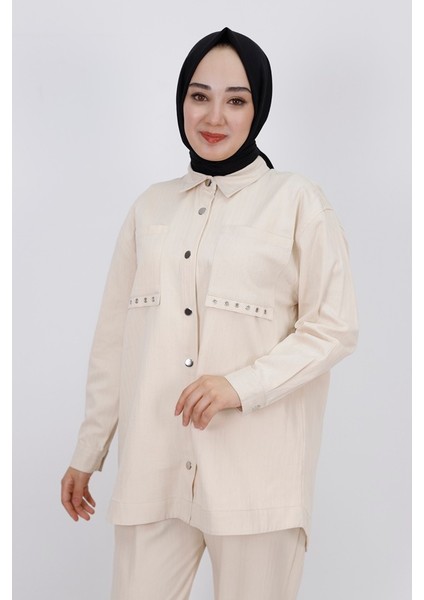 6931 Gabardin Kumaş Cep Detaylı 2Li Takım