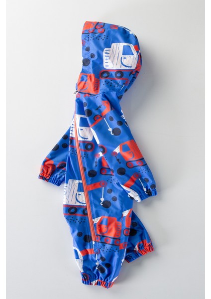 Sevimli Vinçler Pamuk Astarlı Fermuarlı Kapüşonlu Çocuk Yağmurluk Tulum Mont fiyatları