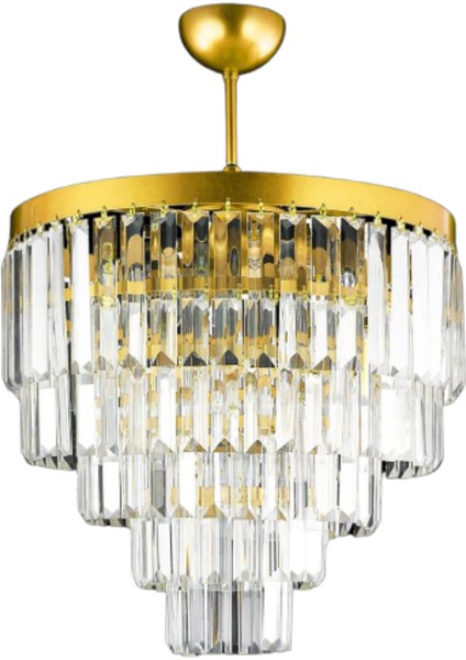 Nilsa Gold 40X40 Cm'lik Kristal Taşlı Lüks Avize - Yatak Odası - Salon - Mutfak - Hol