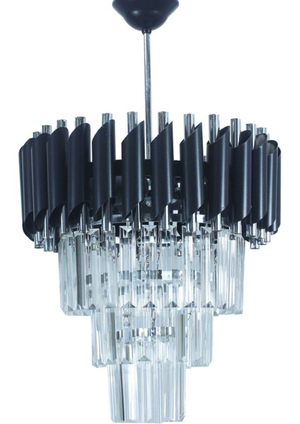 Zamira 35 Cm'lik Black Slver Kristal Taşlı Lüks Avize modelleri