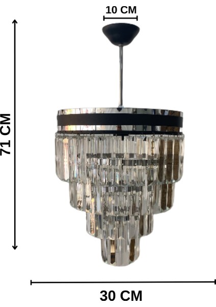 Raya Gümüş Detaylı 30X30 Cm'lik Kristal Taşlı Lüks Avize - Yatak Odası - Salon - Mutfak modelleri