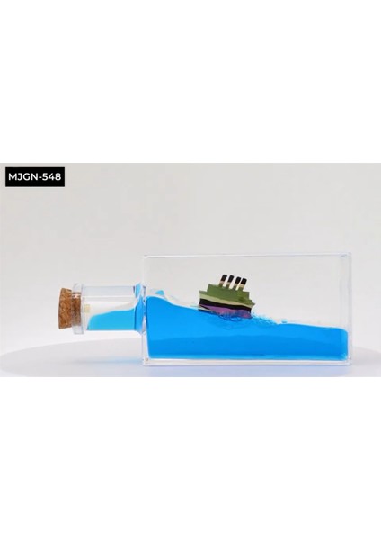 Mavi Su Akvaryum Şişe Şekilli