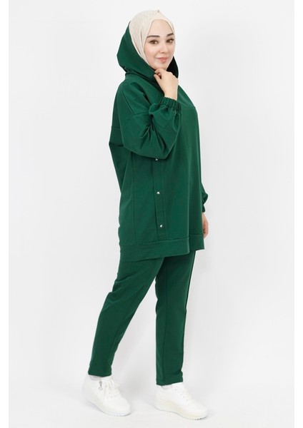 6973 2 Ip Kumaş Yıldız Zımba Detaylı Kapüşonlu 2Li Takım modelleri