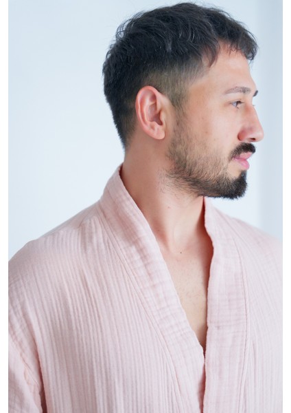 Kimono Model Unisex 4 Katlı Müslin Bornoz/sabahlık