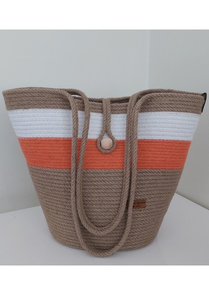 Hasır Çanta Omuz Çantası Plaj Çantası El Emeği Handmade Tasarım Tarz Yaz MODA-30CMX40-42CM