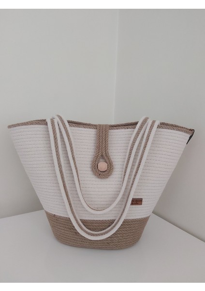 Hasır Çanta Omuz Çantası Plaj Çantası El Emeği Handmade Tasarım Tarz Yaz MODA-30CMX40-42CM