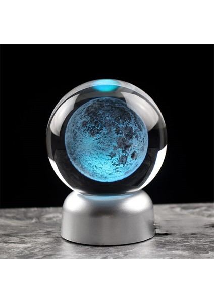 Kristal Cam Küre Ay LED Lamba
