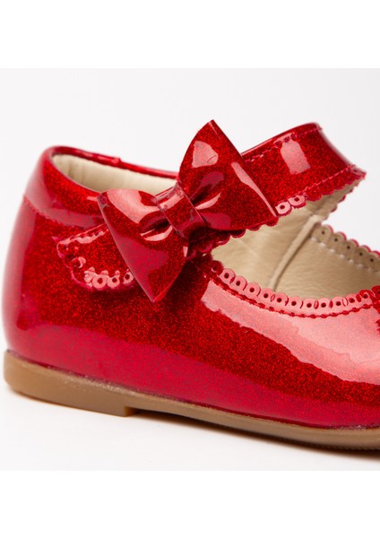 Doria Kız Bebek Soft Tabanlı Kırmızı Simli Rugan Babet Ab1001-10 fırsatları