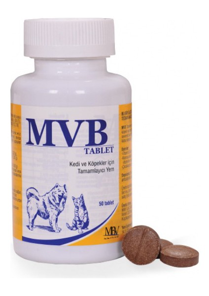 Tablet Kedi ve Köpekler Için Vitamin ve Minarel Komleksi Tamamlıyıcı Yem 50 Tablet