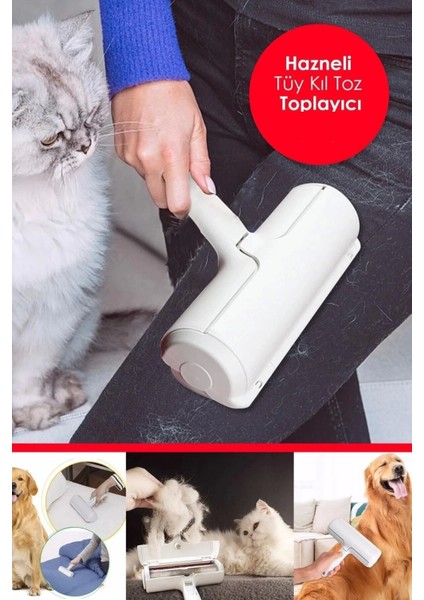 Kedi Köpek Evcil Hayvan Tüy Temizleyici Kıl Toz Toplayıcı Hazneli Elbise