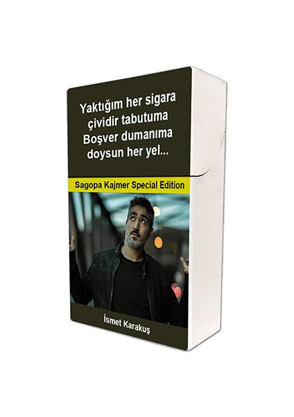 Sagopa Kajmer Baskılı Tabaka Kişiye Özel Isimli Sigara Kutusu/tabakası Standart Boy