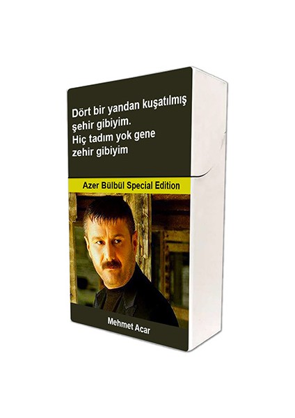 Azer Bülbül Baskılı Tabaka Kişiye Özel Isimli Sigara Kutusu/tabakası Standart Boy