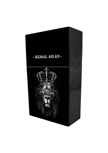 Aslan Baskılı Tabaka Kişiye Özel Isimli Sigara Kutusu/tabakası Standart Boy