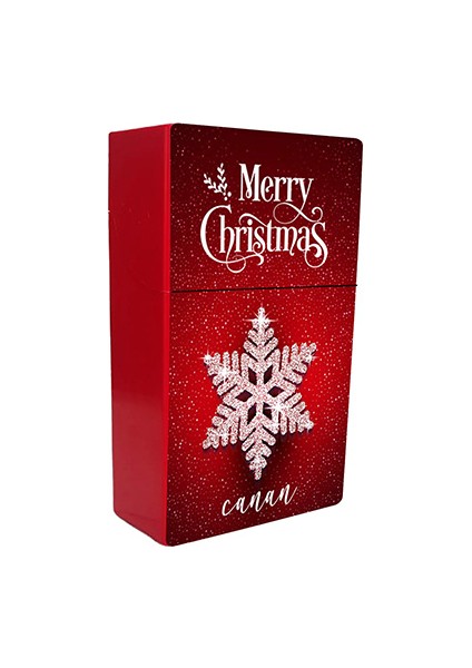 Yılbaşı Merry Christmas Baskılı Tabaka Kişiye Özel Isimli Sigara Kutusu/tabakası Standart Boy