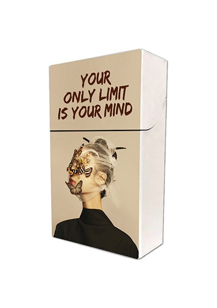 Soyut Sanat Kelebek Kadın Baskılı Tabaka Kişiye Özel Isimli Sigara Kutusu/tabakası Standart Boy modelleri