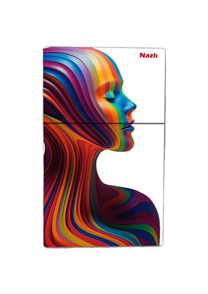 Soyut Sanat Baskılı Tabaka Kişiye Özel Isimli Sigara Kutusu/tabakası / Kadın Gökkuşağı