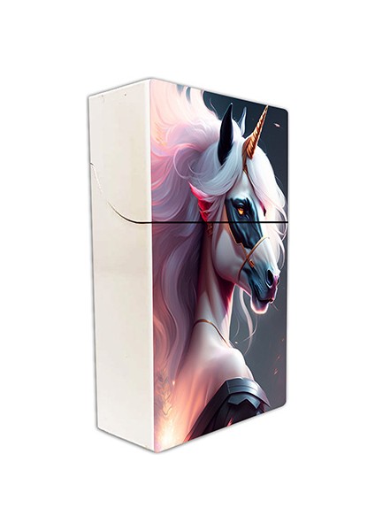 Unicorn Tek Boynuzlu At Baskılı Sigara Kutusu/tabakası Standart Boy