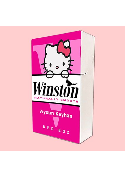 İşte Bu Winston Hello Kitty Baskılıtabaka Kişiye Özel Isimli Sigara Kutusu/tabakası Standart Boy