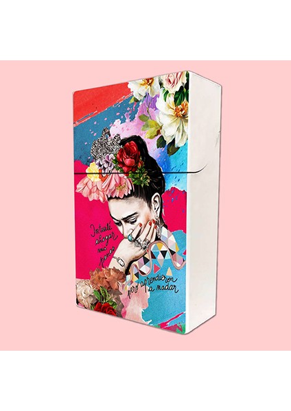 Frida Kahlo Baskılı Tabaka Kişiye Özel Isimli Sigara Kutusu/tabakası Standart Boy modelleri