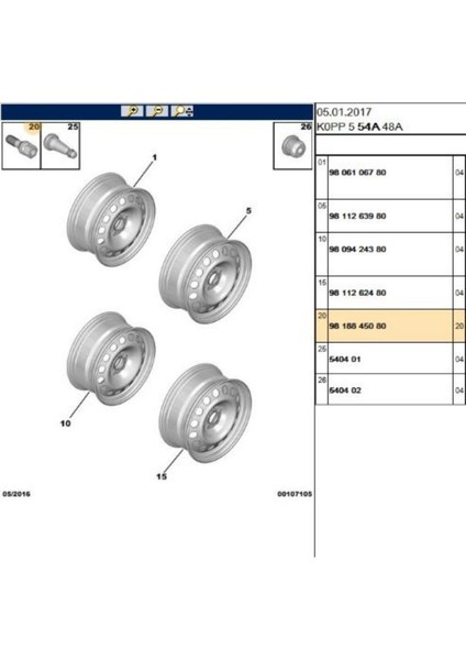 Bijon C3 C4 Berlingo Partner Tepee 206 301 (9818845080-540566-21175)