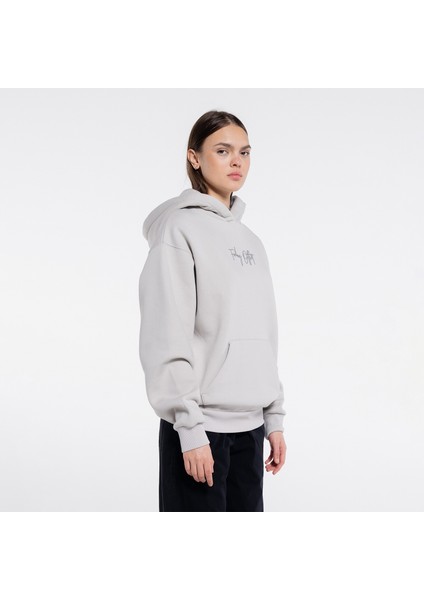 Friday Offset Ocho Kadın Açık Gri Kanguru Cepli Kapüşonlu Oversize Sweatshirt Hoodie