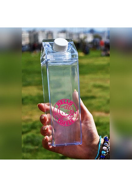 Hello Kitty Baskılı Mika Süt Kutu Tasarımlı Su Kahve Içecek Şişesi - Cam Değildir - 500 ml modelleri