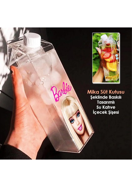Barbie Baskılı Mika Süt Kutu Tasarımlı Su Kahve Içecek Şişesi - Cam Değildir - 500 ml fiyatları