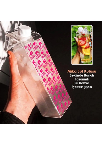 Barbie Baskılı Mika Süt Kutu Tasarımlı Su Kahve Içecek Şişesi - Cam Değildir - 500 ml fiyatları