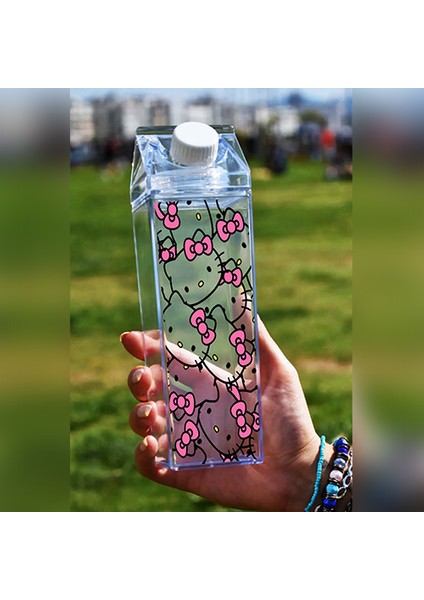 Hello Kitty Baskılı Mika Süt Kutu Tasarımlı Su Kahve Içecek Şişesi - Cam Değildir - 500 ml fiyatları