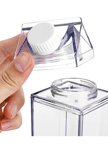 Çilek Baskılı Mika Süt Kutu Tasarımlı Su Kahve Içecek Şişesi - Cam Değildir - 500 ml fırsatları