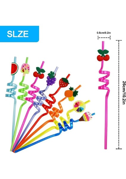 4 Adet Sevimli Renkli Emojili Pipet - Ev Dekorasyon Figürlü Pipet Parti Doğum Günü
