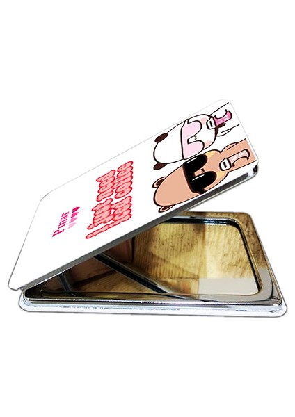 Dudu Bubu Ayna Ayıcık Sevgili Çift Dikdörtgen Kişiye Özel Isim Baskılı Cep Aynası 8x6 cm (Kapaklı ve Büyüteçli) fiyatları